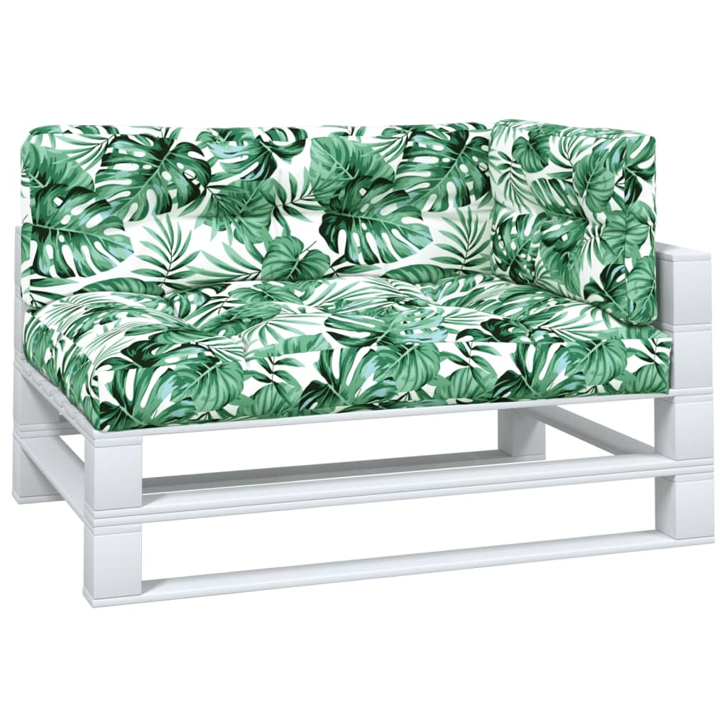 vidaXL Pallet Cushions 3 pcs Leaf Pattern Fabric