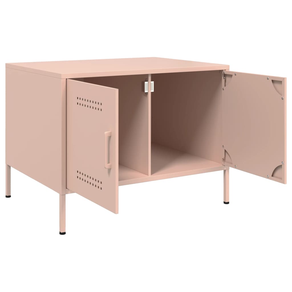 vidaXL Coffee Table Pink 68x50x50.5 cm Steel