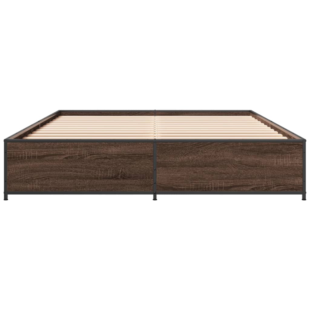 vidaXL Bed Frame without Mattress Brown Oak 135x190 cm Double