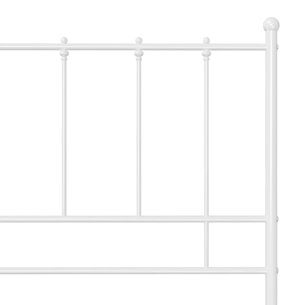 vidaXL Bed Frame without Mattress White Metal 140x200 cm