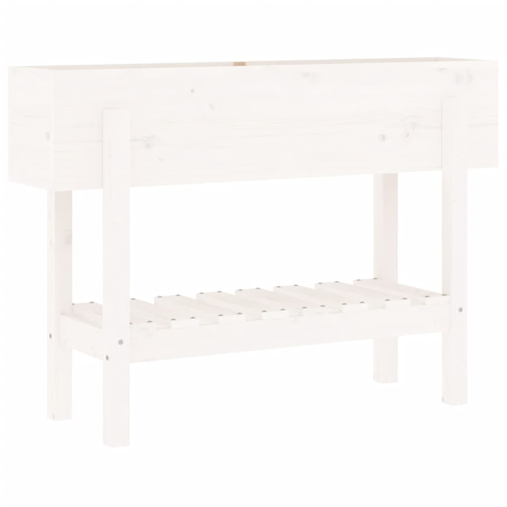 vidaXL Garden Raised Bed White 101x30x69 cm Solid Wood Pine