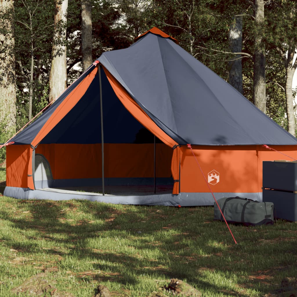 vidaXL Family Tent Tipi 6-Person Grey and Orange Waterproof