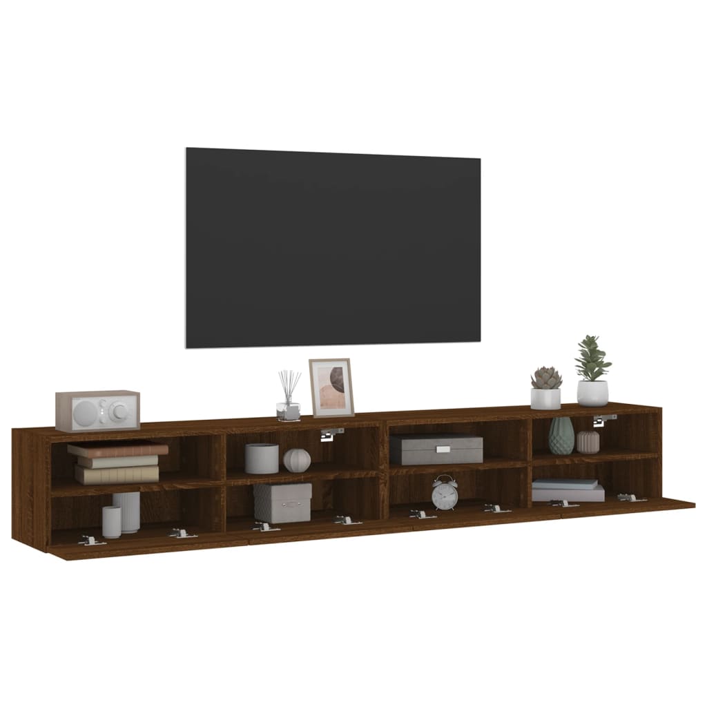 vidaXL TV Wall Cabinets 2 pcs Brown Oak 100x30x30 cm Engineered Wood