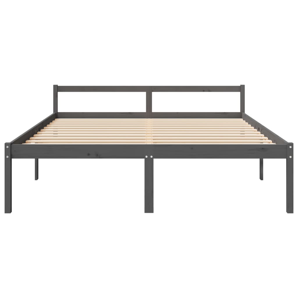 vidaXL Senior Bed without Mattress Grey 200x200 cm Solid Wood Pine