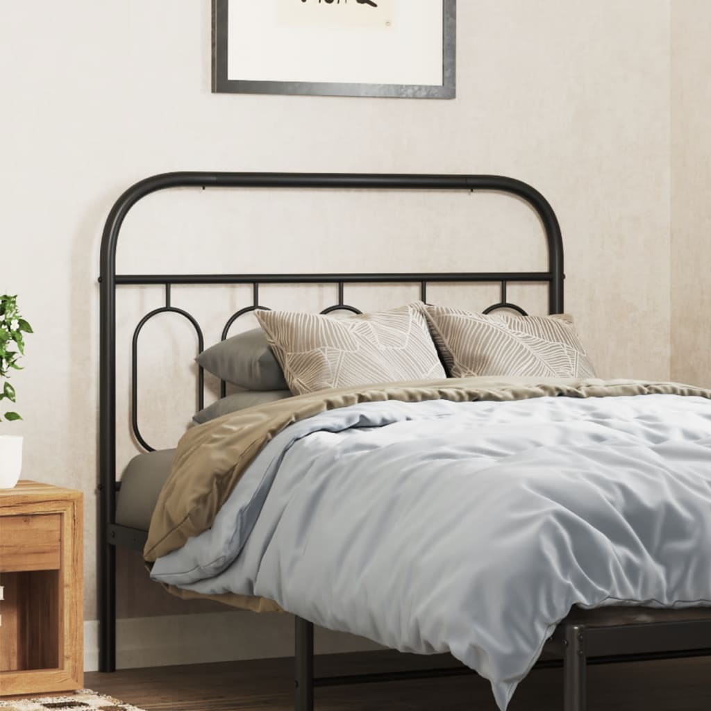 vidaXL Metal Headboard Black 100 cm