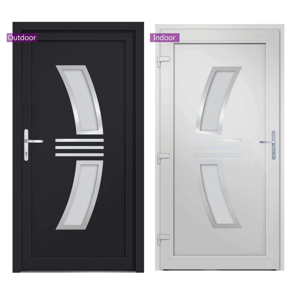 vidaXL Front Door Anthracite 108x208 cm PVC