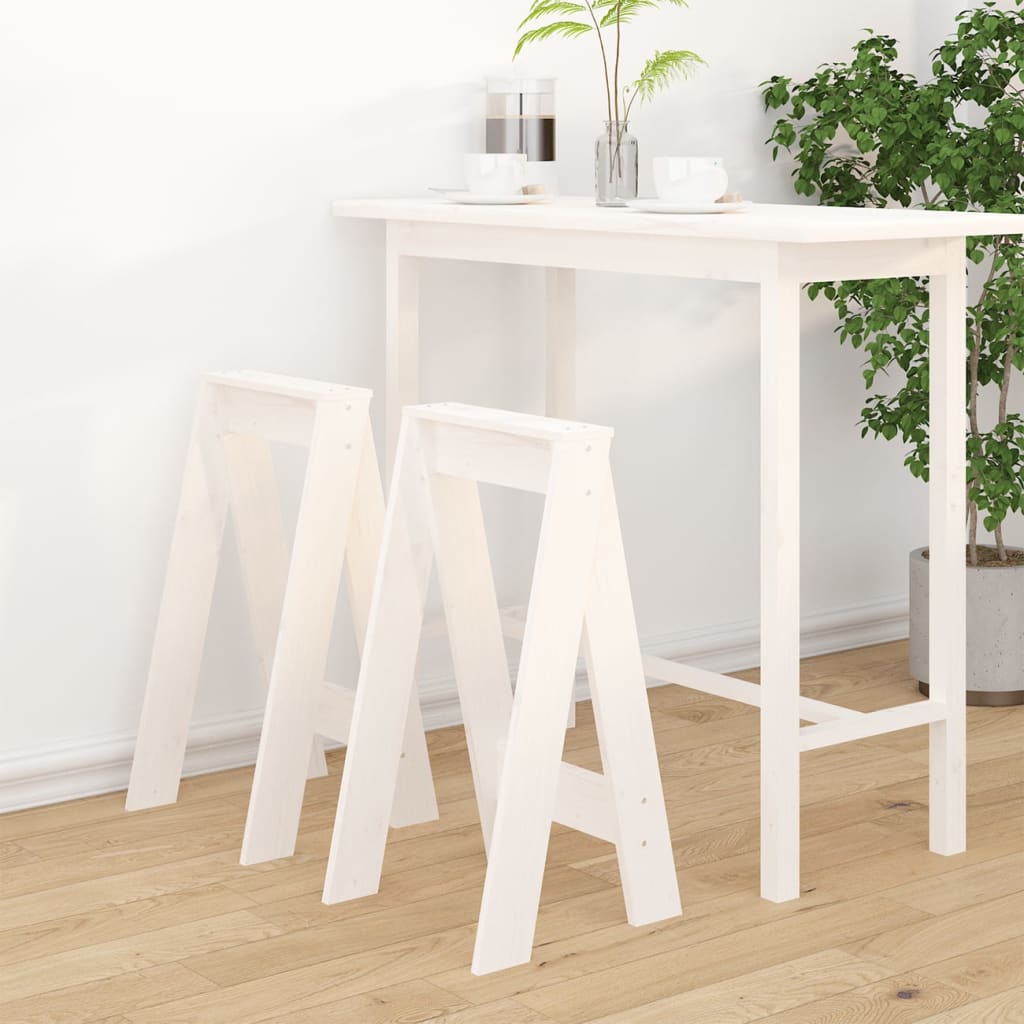 vidaXL Stools 2 pcs White 40x40x75 cm Solid Wood Pine