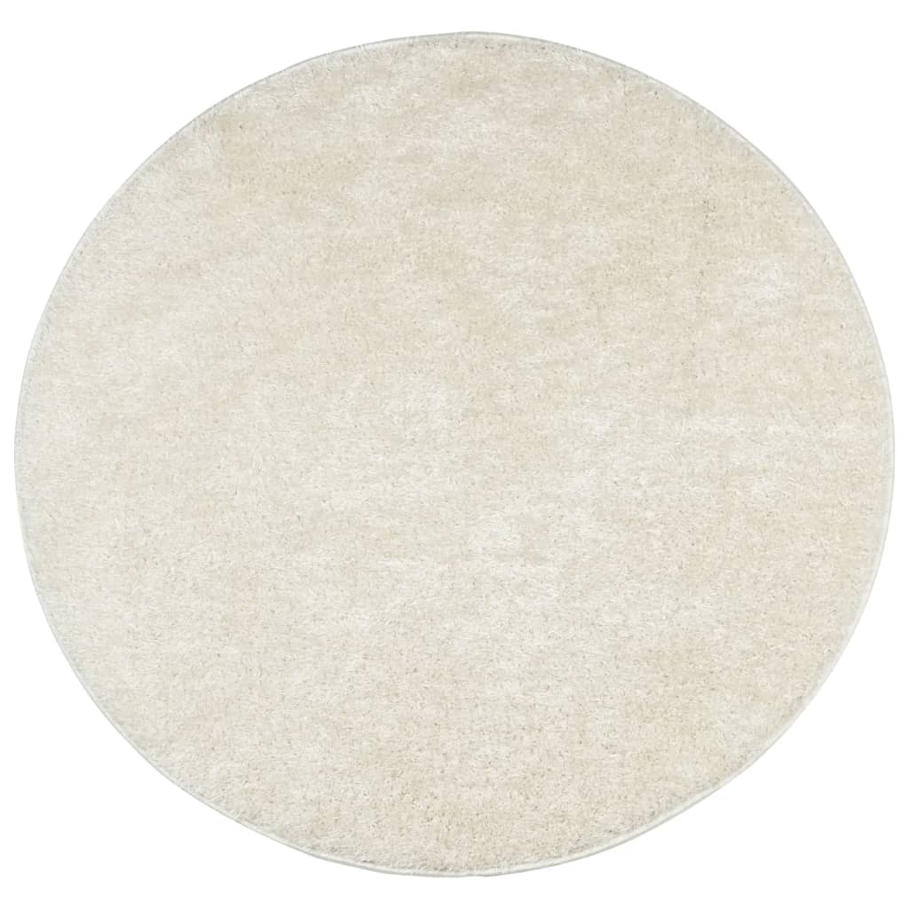 vidaXL Rug ISTAN High Pile Shiny Look Cream Ø 100 cm