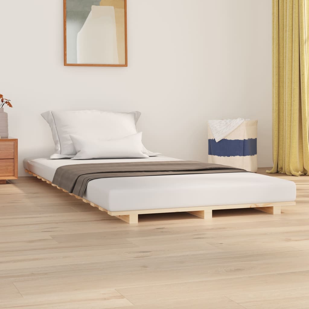 vidaXL Bed Frame without Mattress 75x190 cm Small Single Solid Wood Pine