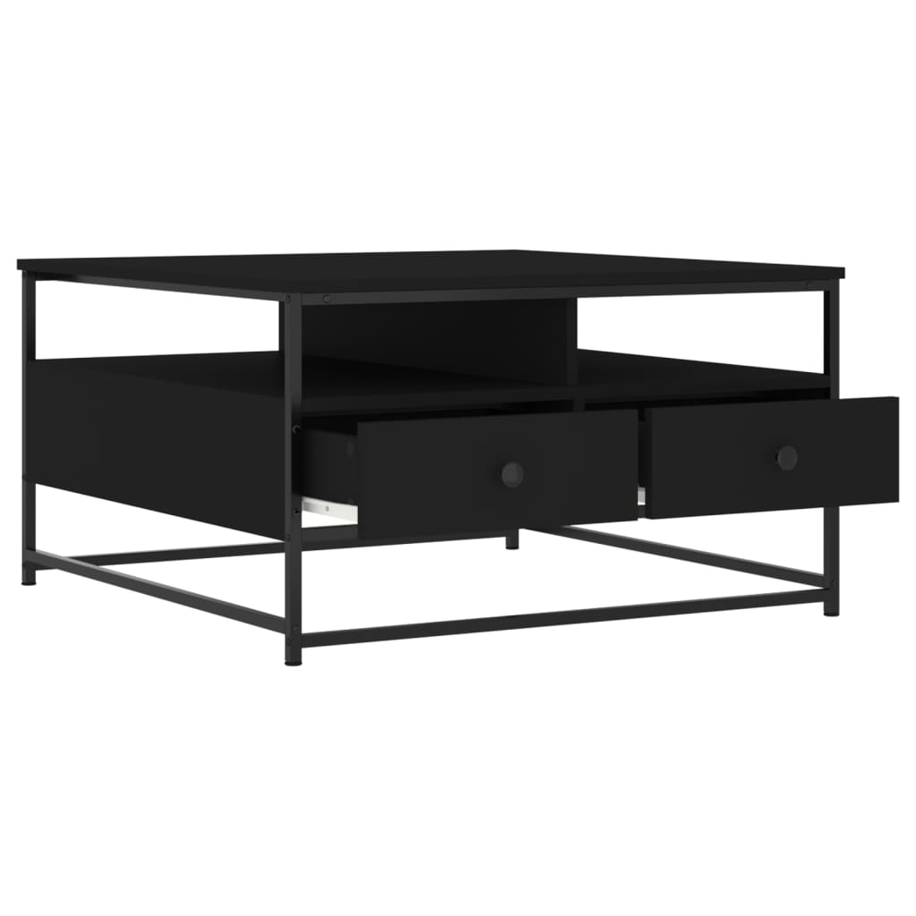 vidaXL Coffee Table Black 80x80x45 cm Engineered Wood