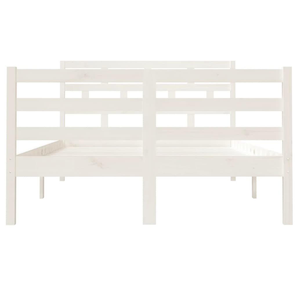 vidaXL Bed Frame without Mattress White Small Double Solid Wood