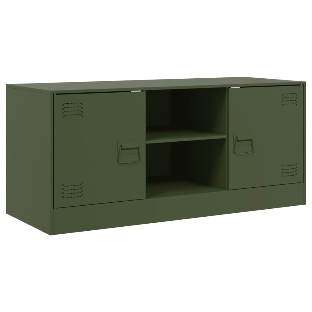 vidaXL TV Cabinet Olive Green 99x39x44 cm Steel