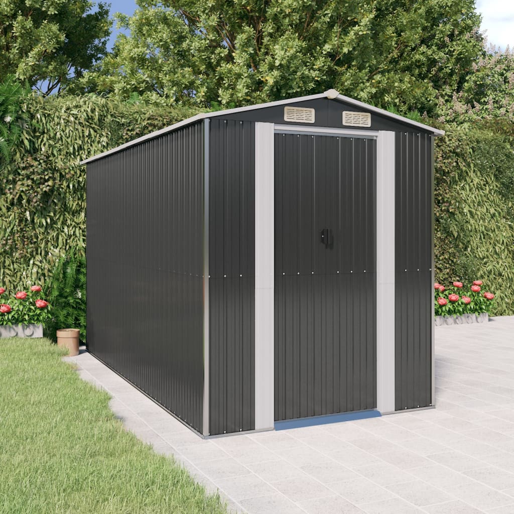 vidaXL Garden Shed Anthracite 192x357x223 cm Galvanised Steel