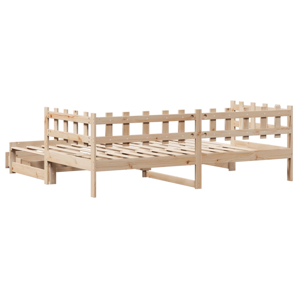 vidaXL Daybed with Trundle and Drawers without Mattress 80x200 cm