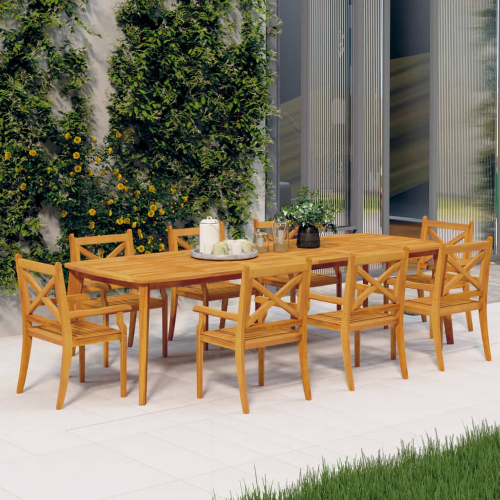 vidaXL Outdoor Dining Chairs 8 pcs Solid Wood Acacia