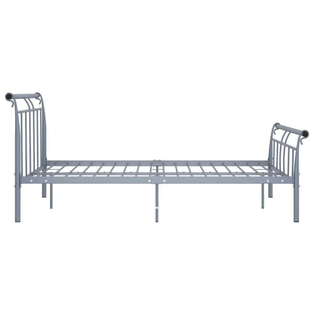 vidaXL Bed Frame without Mattress Grey Metal 140x200 cm