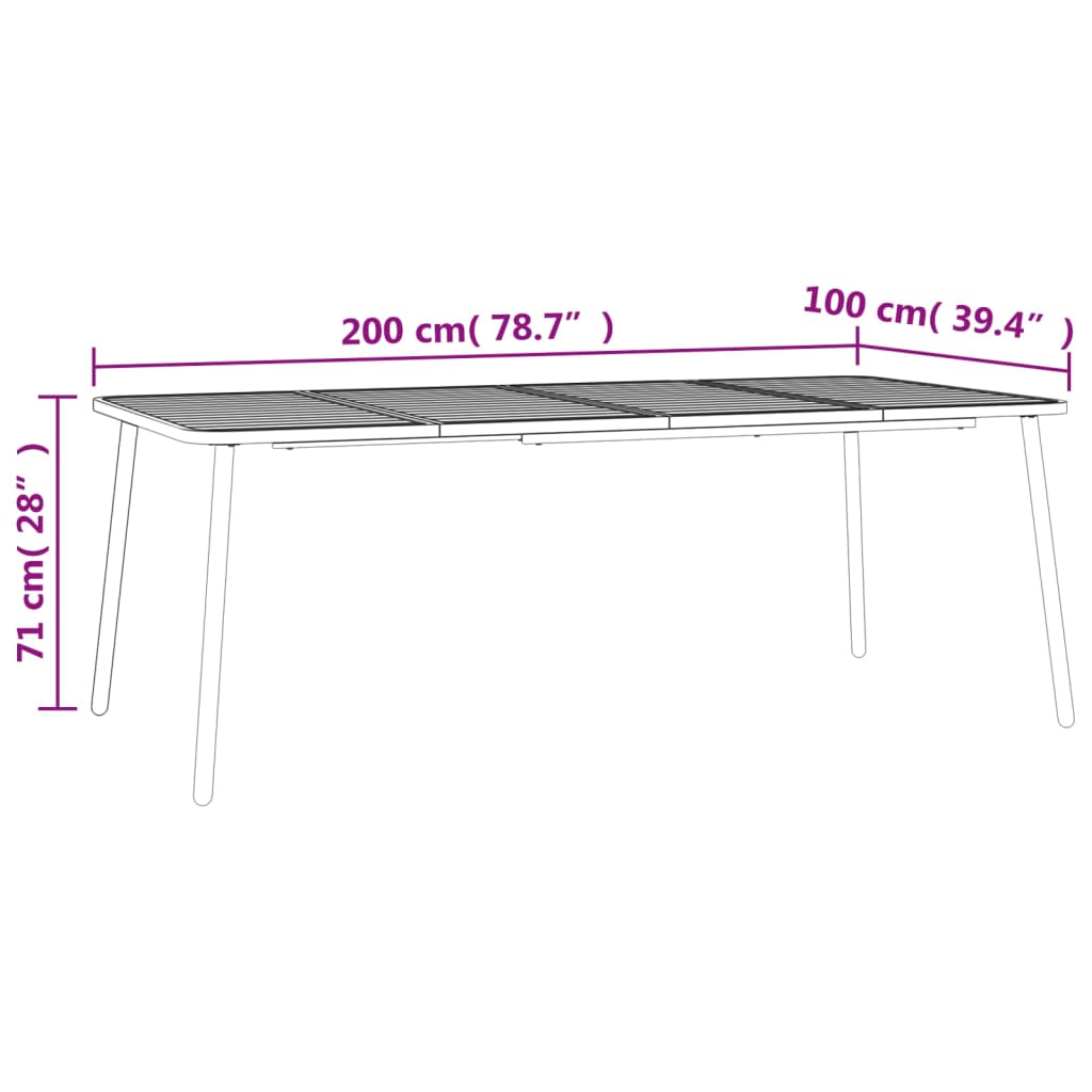 vidaXL 11 Piece Garden Dining Set Anthracite Steel