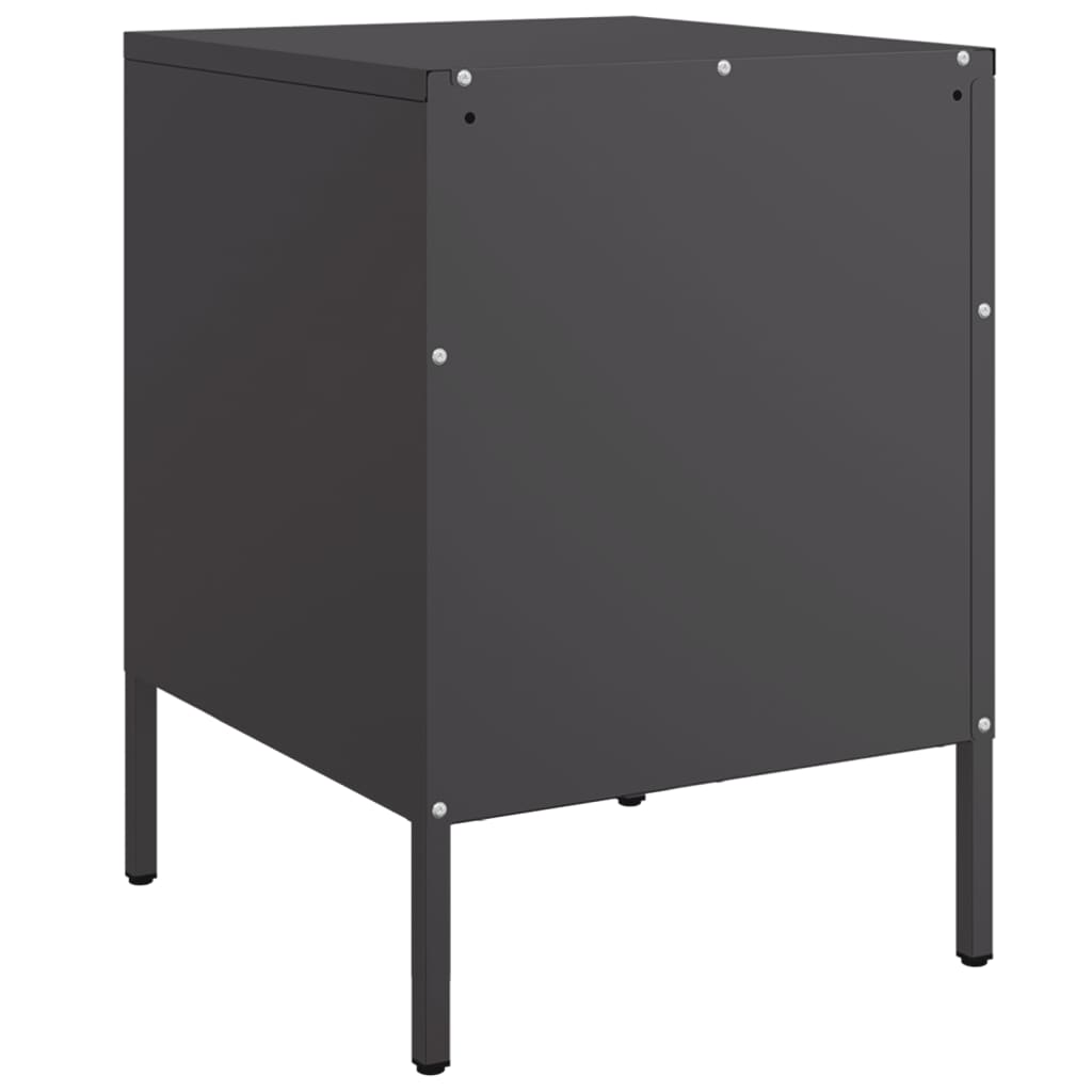 vidaXL Bedside Cabinets 2 pcs Black 36x39x50.5 cm Steel