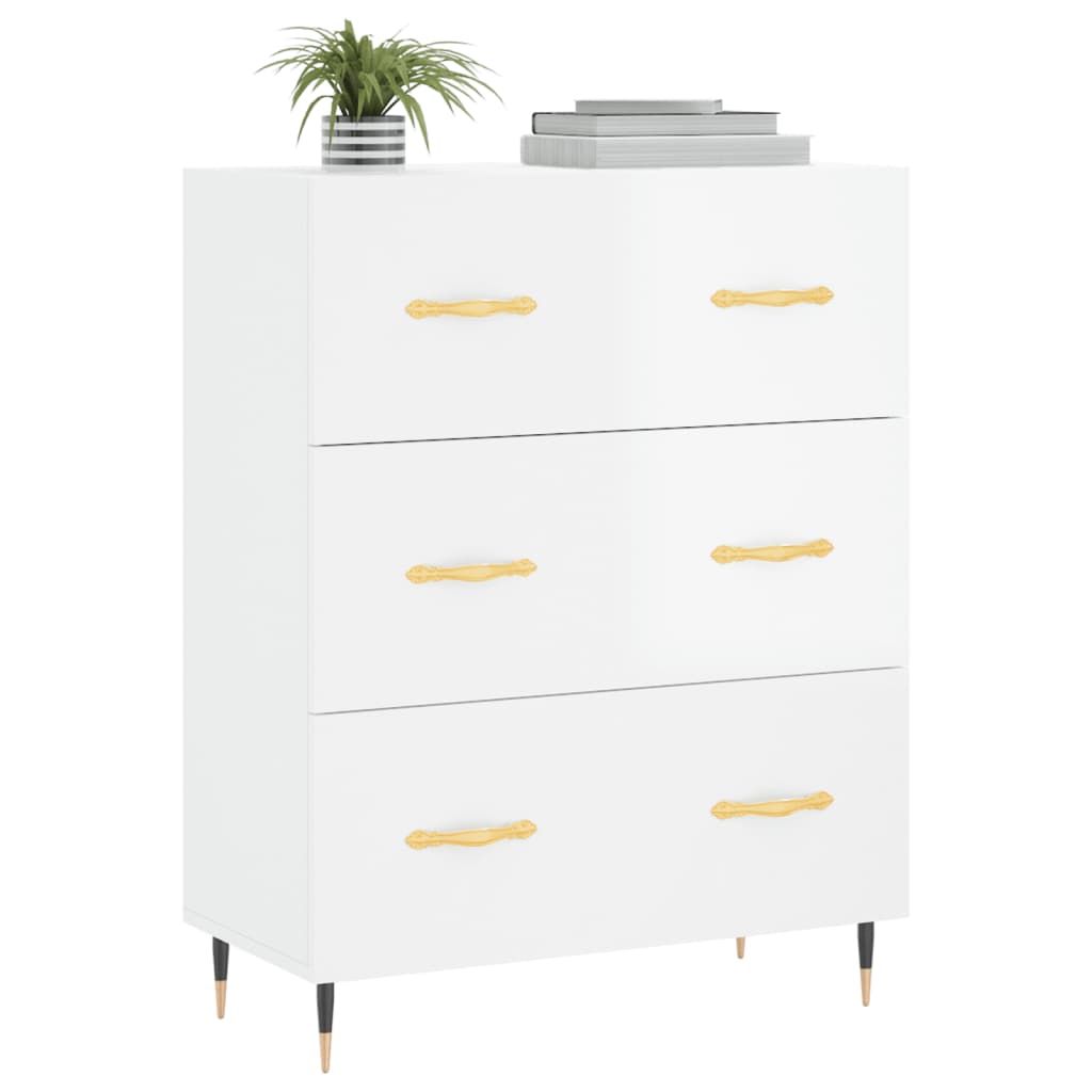 vidaXL Sideboard High Gloss White 69.5x34x90 cm Engineered Wood