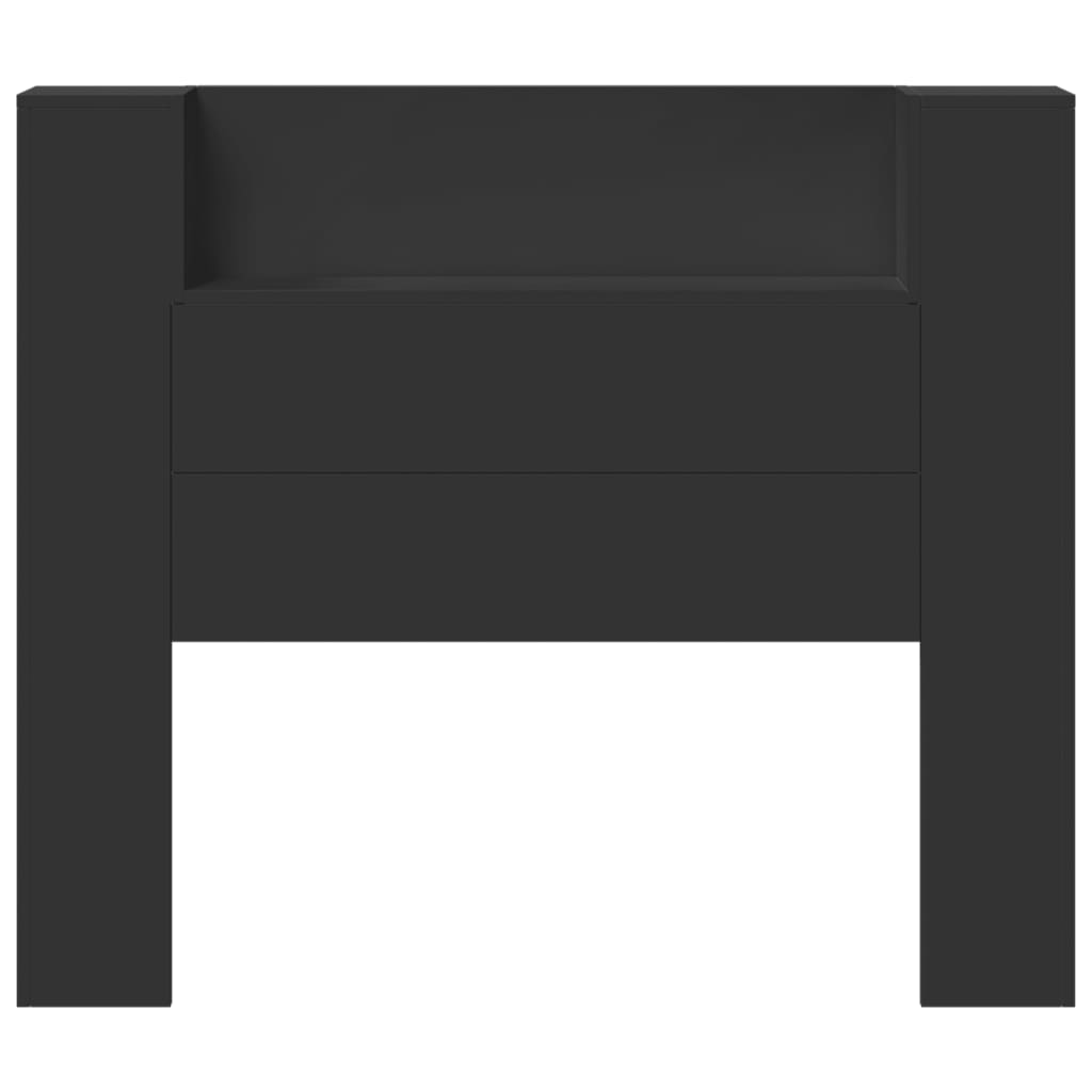 vidaXL Headboard Cabinet with LED Black 120x16.5x103.5 cm