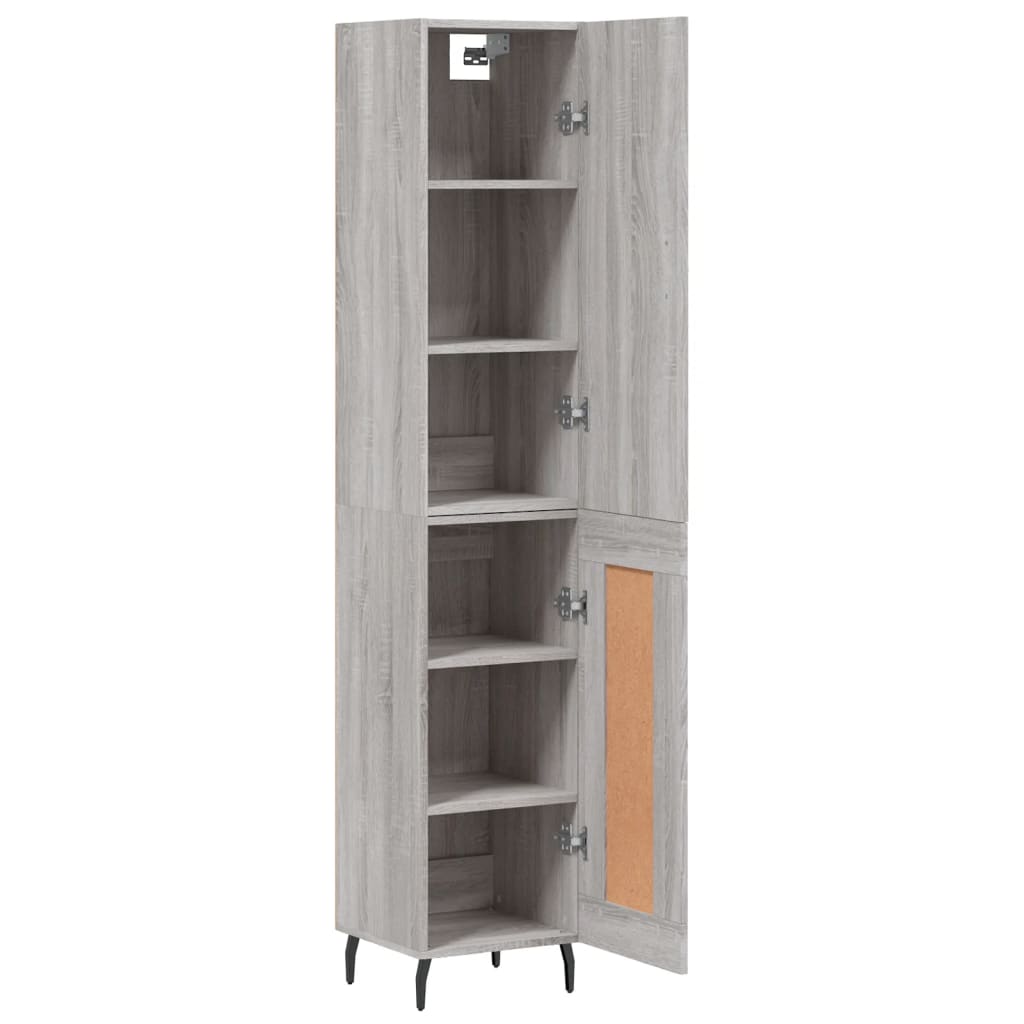 vidaXL Highboard Grey Sonoma 34.5x34x180 cm Engineered Wood