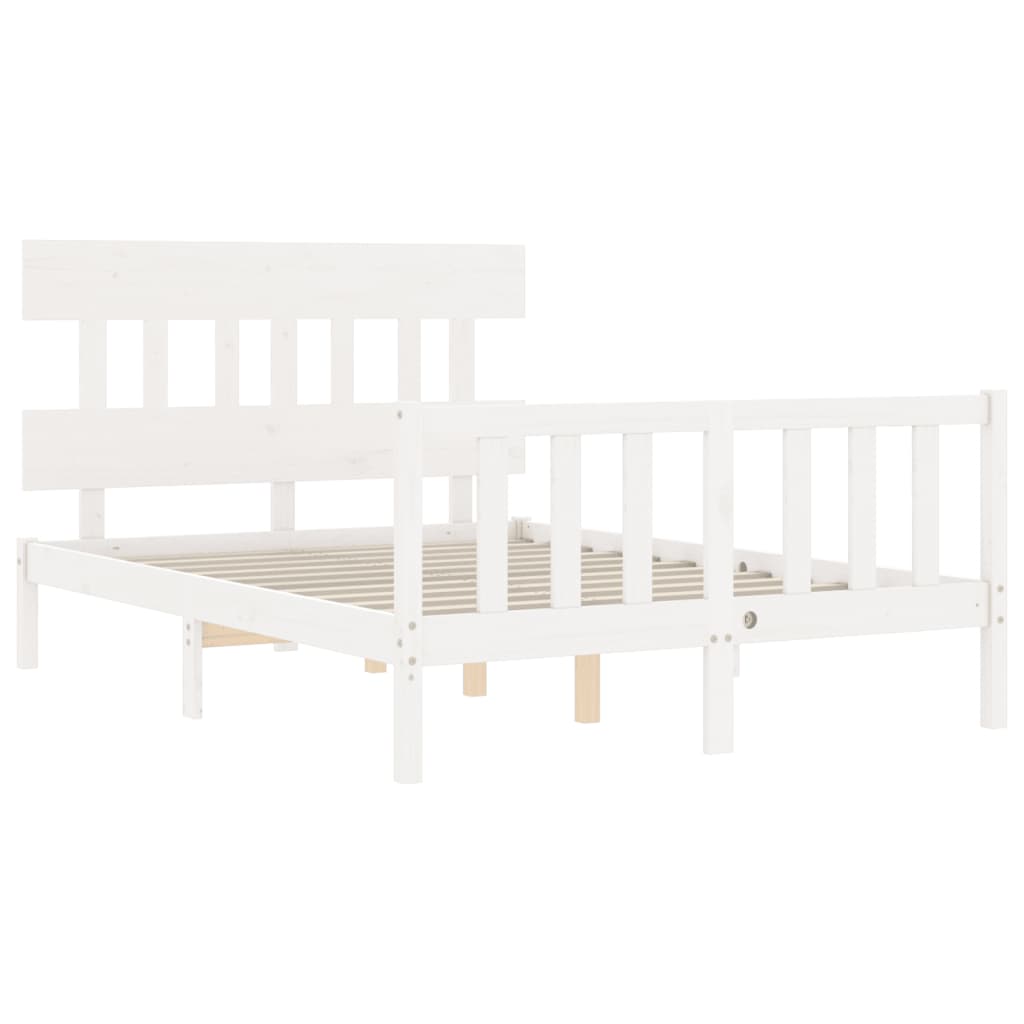 vidaXL Bed Frame without Mattress White 120x200 cm Solid Wood Pine