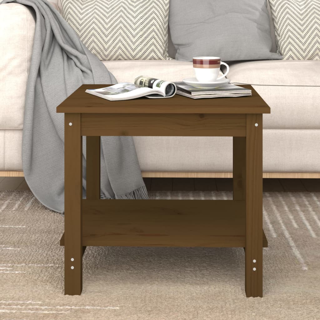 vidaXL Coffee Table Honey Brown 50x50x45 cm Solid Wood Pine