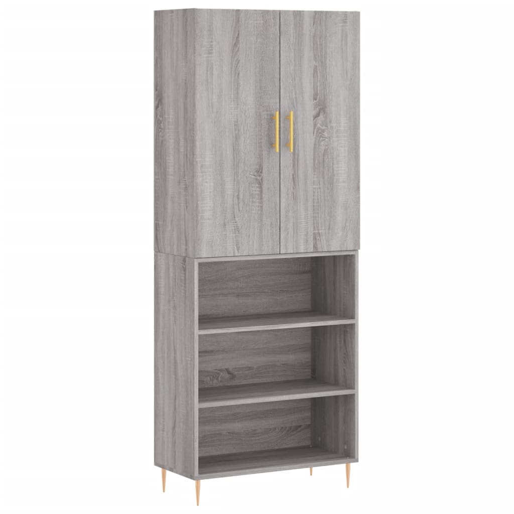 vidaXL Highboard Grey Sonoma 69.5x34x180 cm Engineered Wood