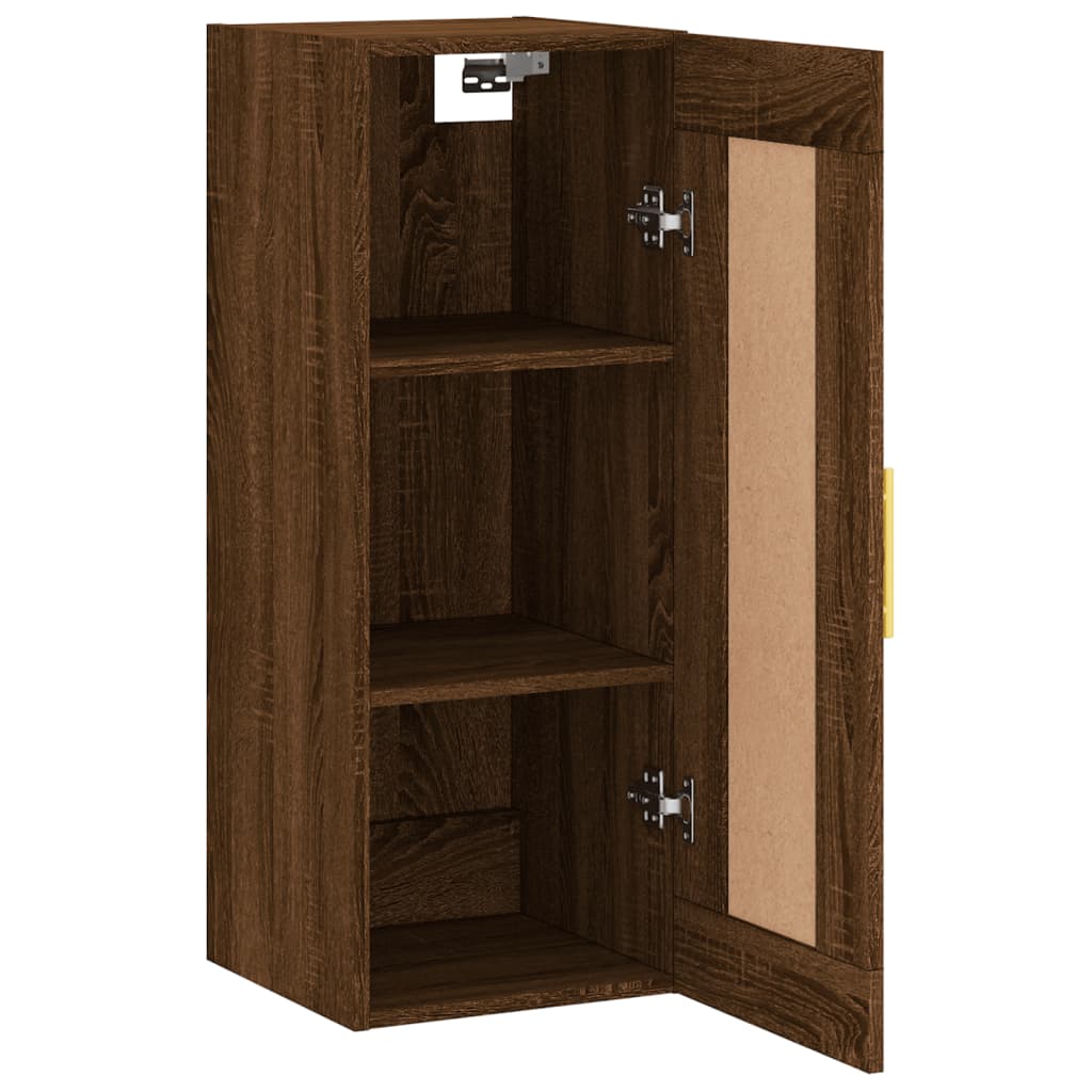 vidaXL Wall Mounted Cabinet Brown Oak 34.5x34x90 cm Engineered Wood