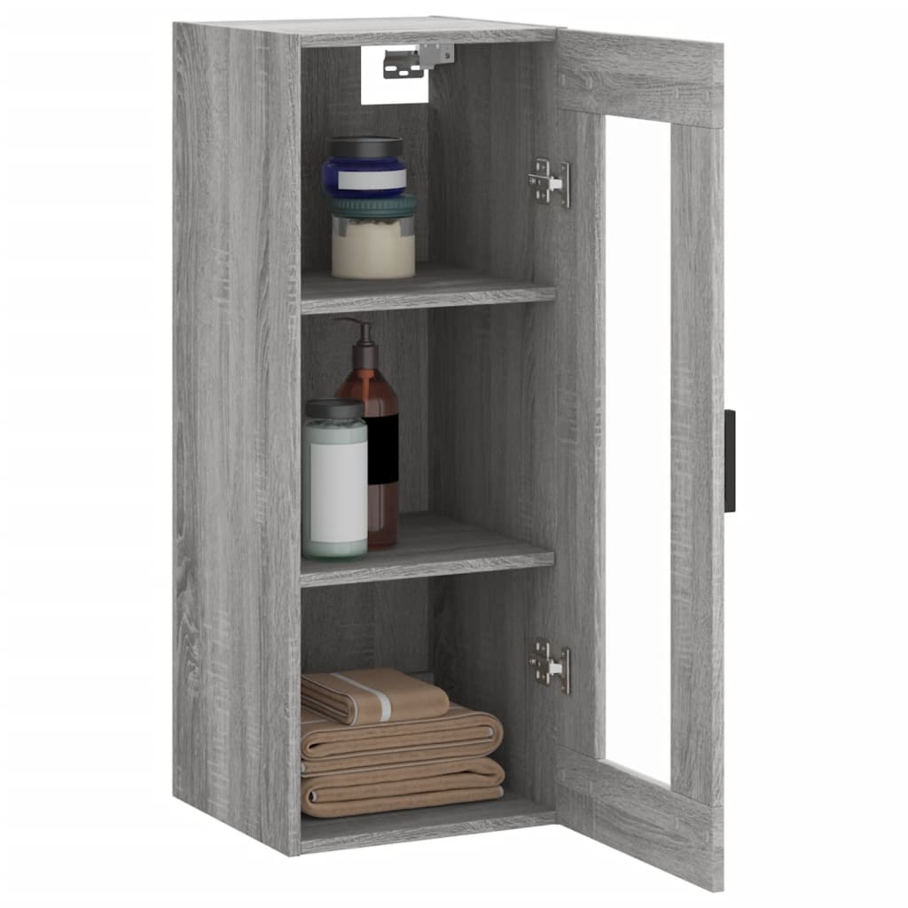 vidaXL Wall Mounted Cabinet Grey Sonoma 34.5x34x90 cm