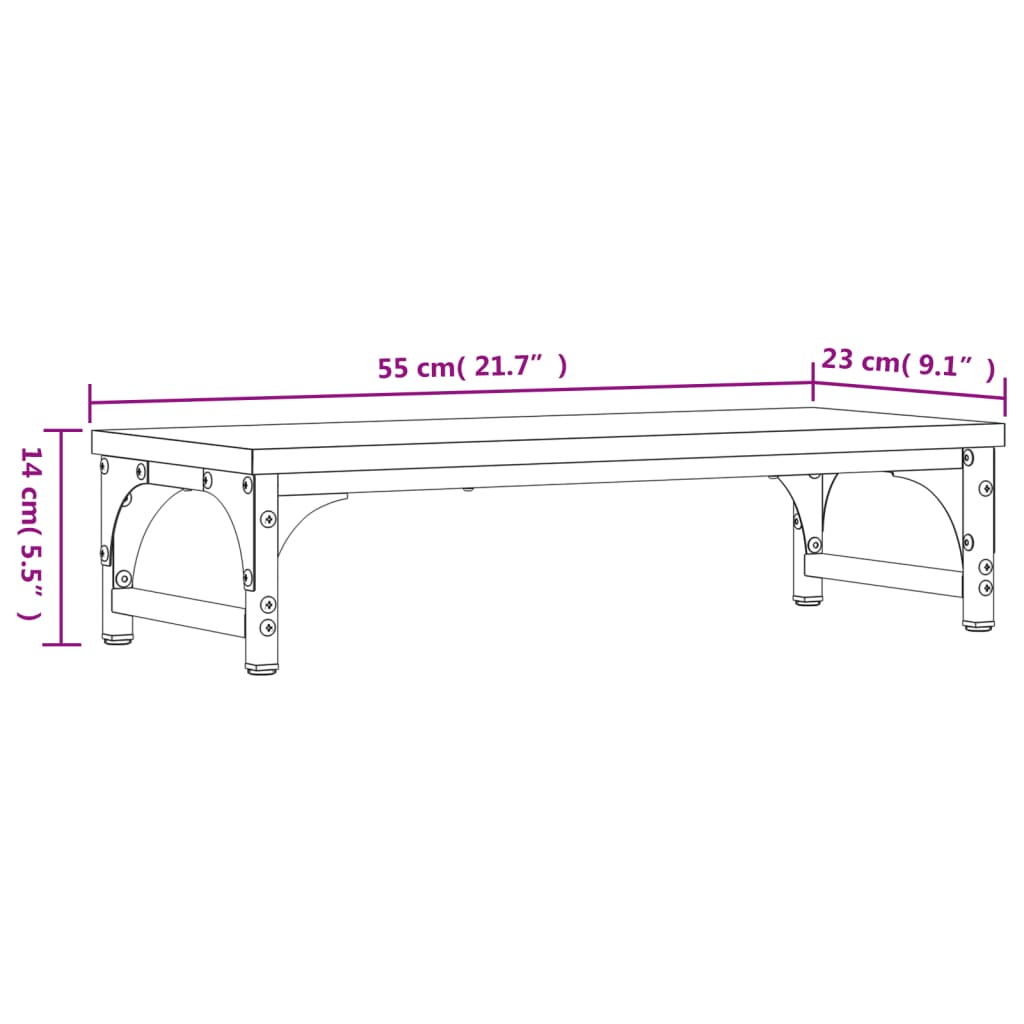 vidaXL Monitor Stand Black 55x23x14 cm Engineered Wood