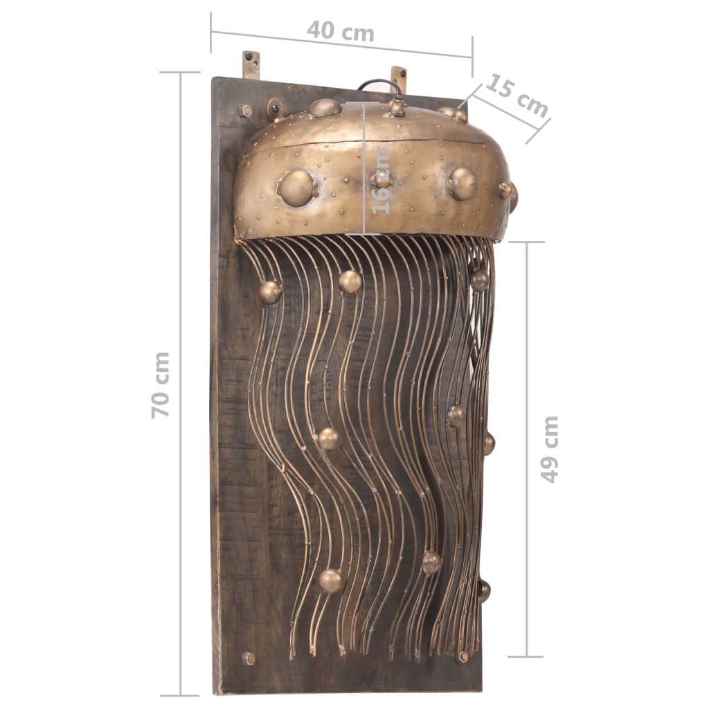 vidaXL Wall Lamp in Jellyfish Design Iron and Solid Mango Wood