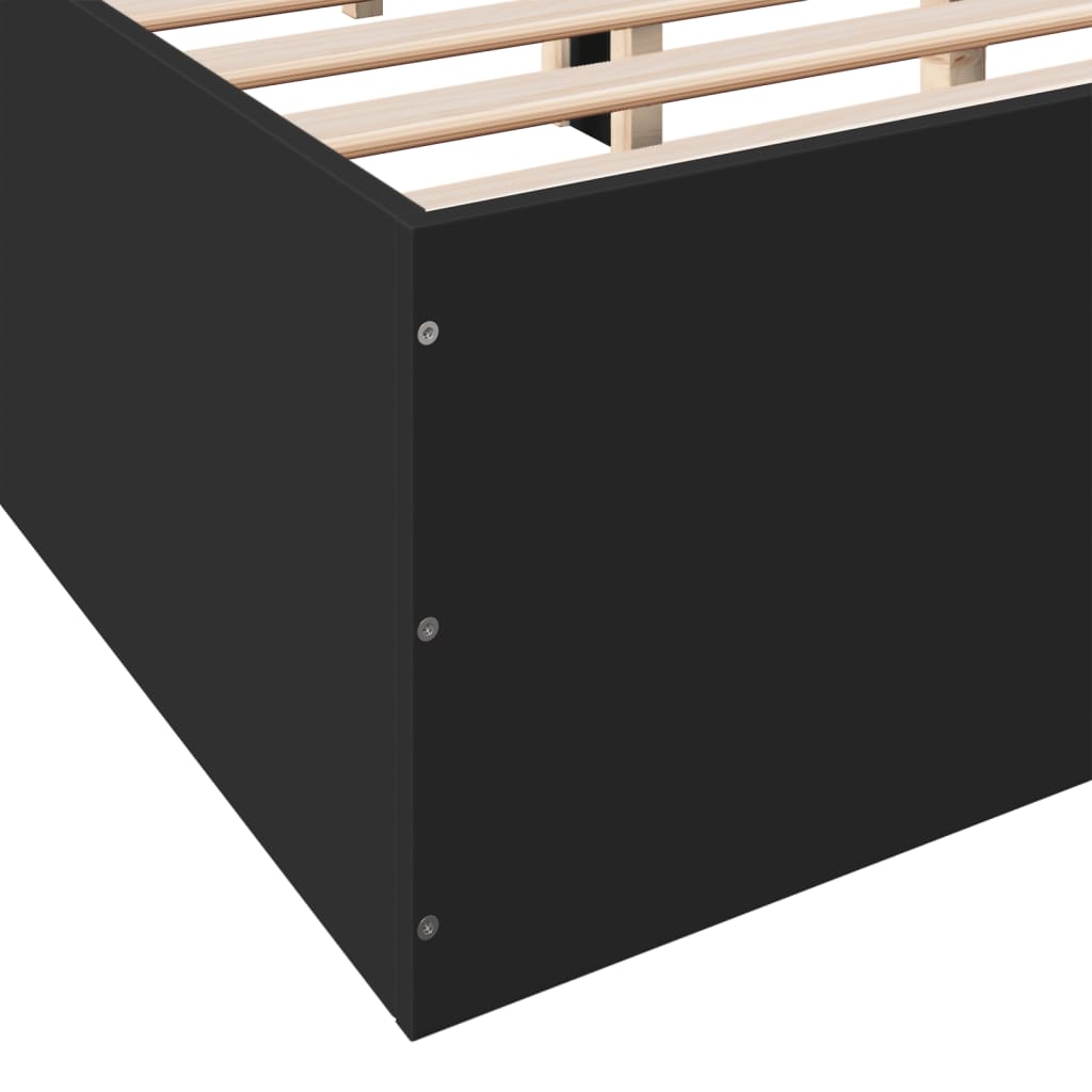 vidaXL Bed Frame without Mattress Black 135x190 cm Double