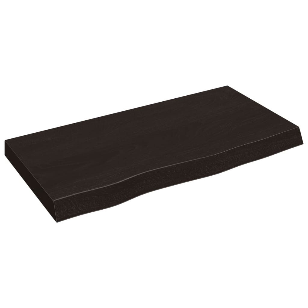 vidaXL Bathroom Countertop Dark Brown 80x40x(2-6) cm Treated Solid Wood