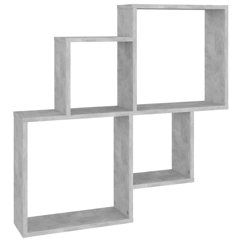 vidaXL Wall Cube Shelf Concrete Grey 80x15x78.5 cm Engineered Wood