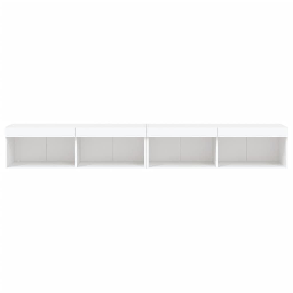 vidaXL TV Cabinets with LED Lights 2 pcs White 100x30x30 cm