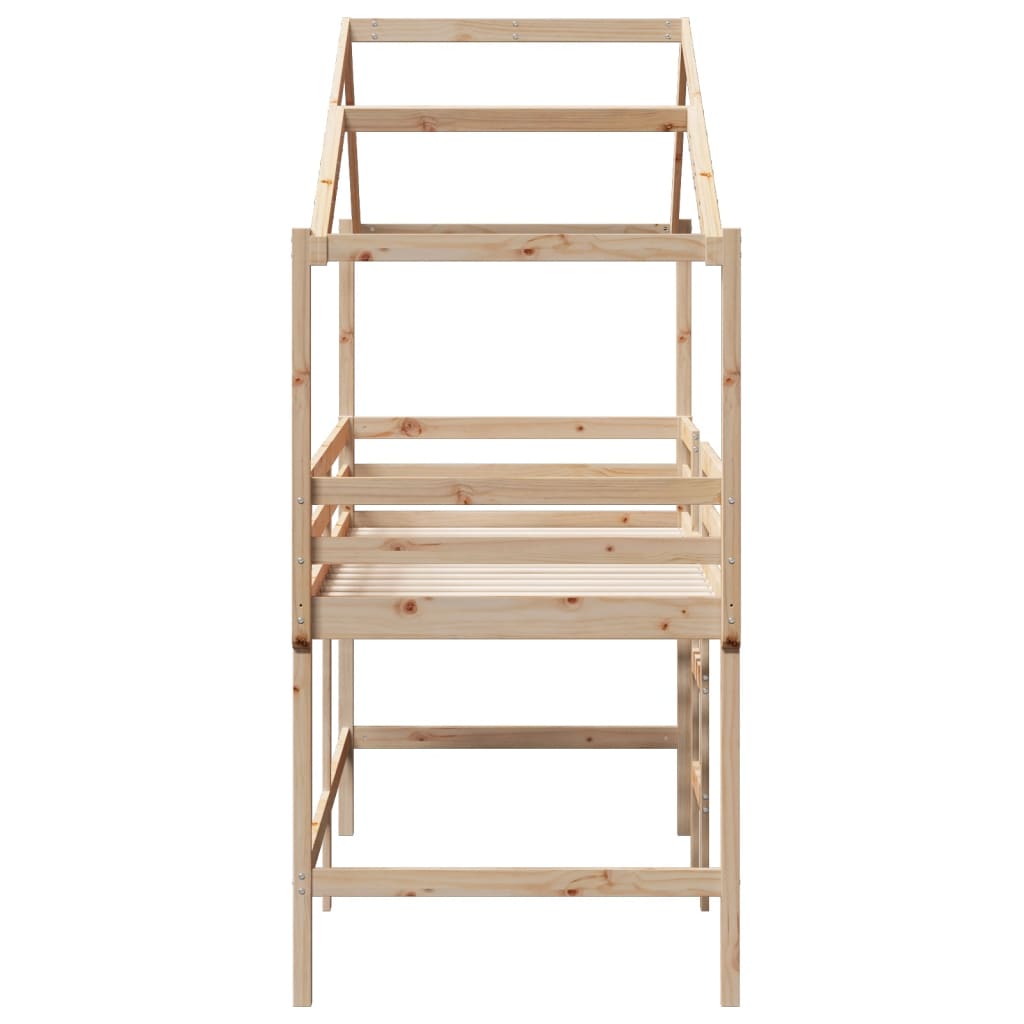 vidaXL Loft Bed with Ladder and Roof without Mattress 80x200 cm