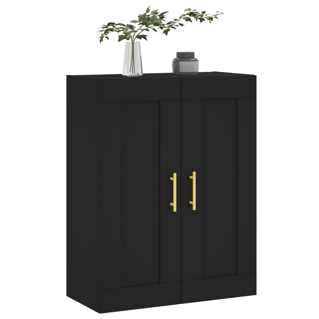 vidaXL Wall Mounted Cabinet Black 69.5x34x90 cm Engineered Wood