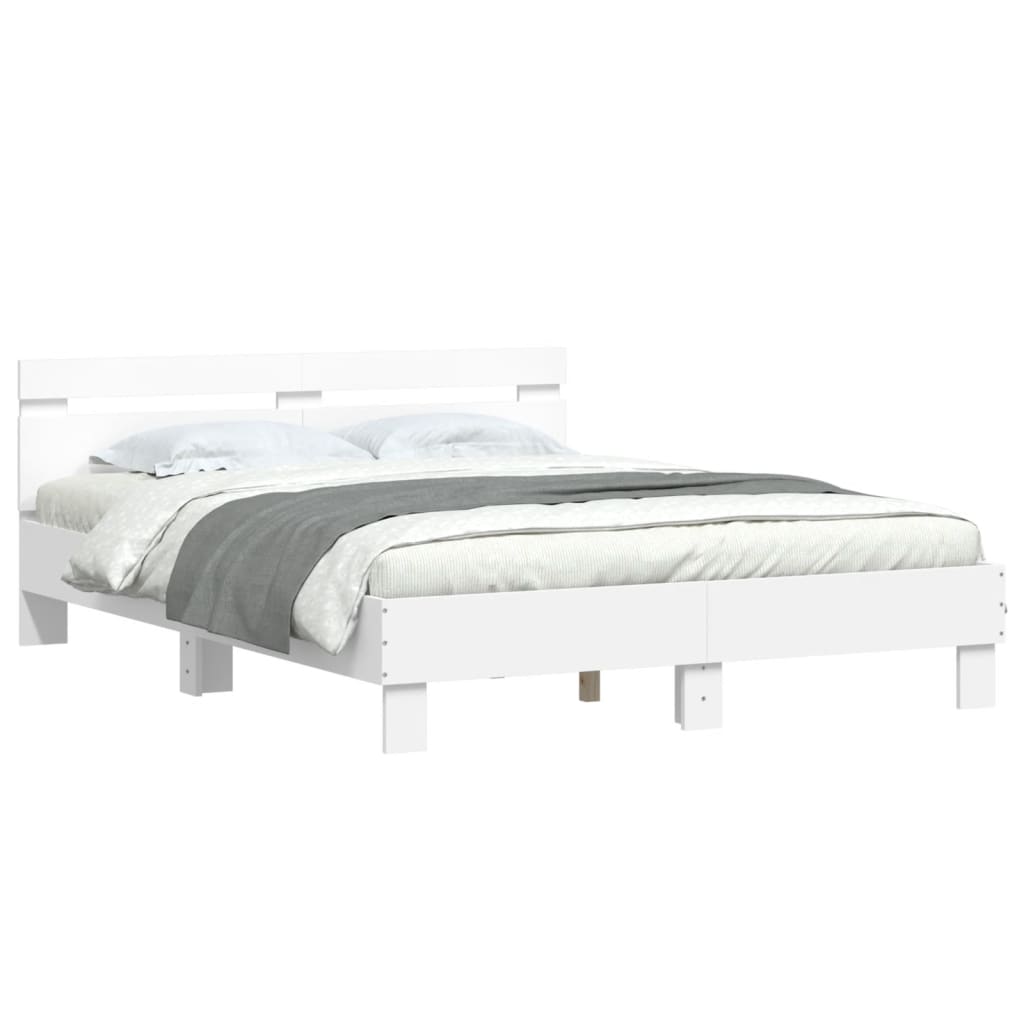 vidaXL Bed Frame without Mattress White 140x190 cm