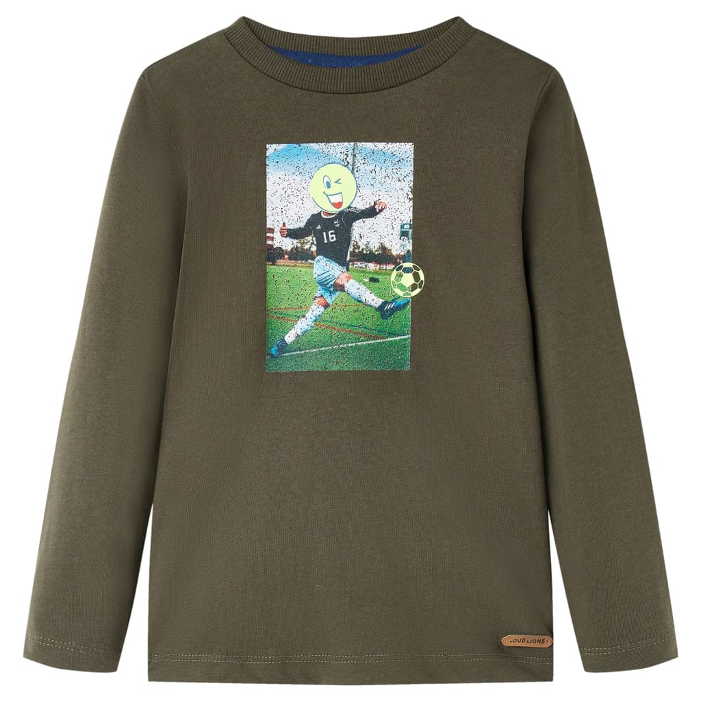 Kids' T-shirt with Long Sleeves Khaki 116