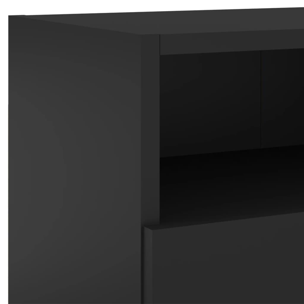 vidaXL TV Wall Cabinets 2 pcs Black 80x30x30 cm Engineered Wood