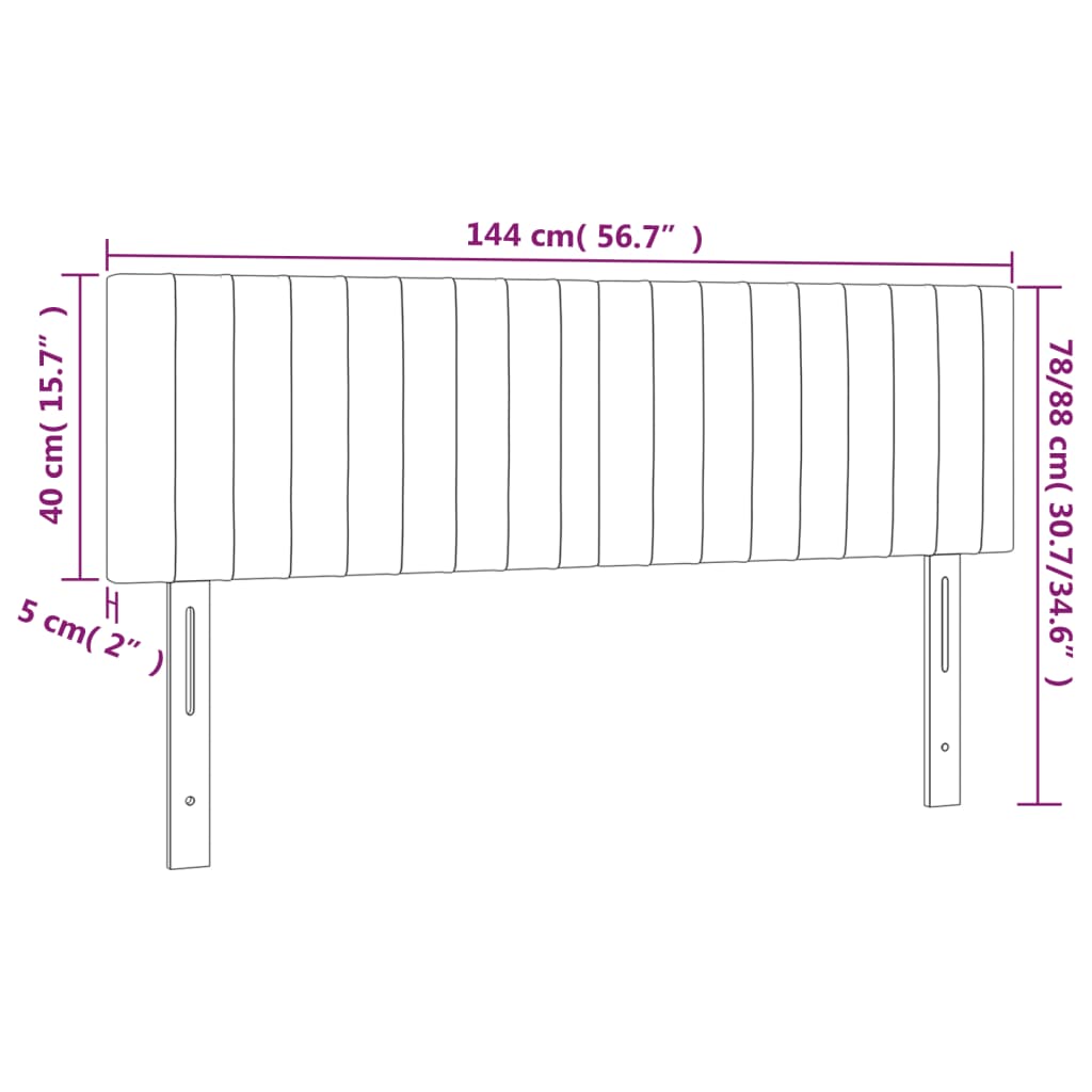 vidaXL Headboards 2 pcs Dark Grey 72x5x78/88 cm Velvet