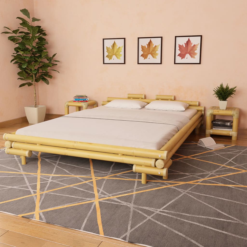 vidaXL Bed Frame without Mattress Bamboo 160x200 cm