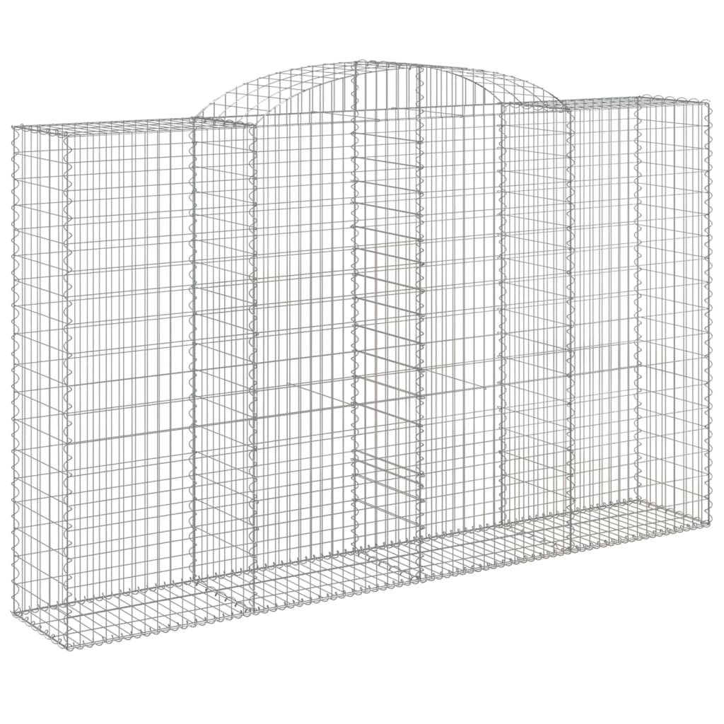 vidaXL Arched Gabion Basket 300x50x180/200 cm Galvanised Iron