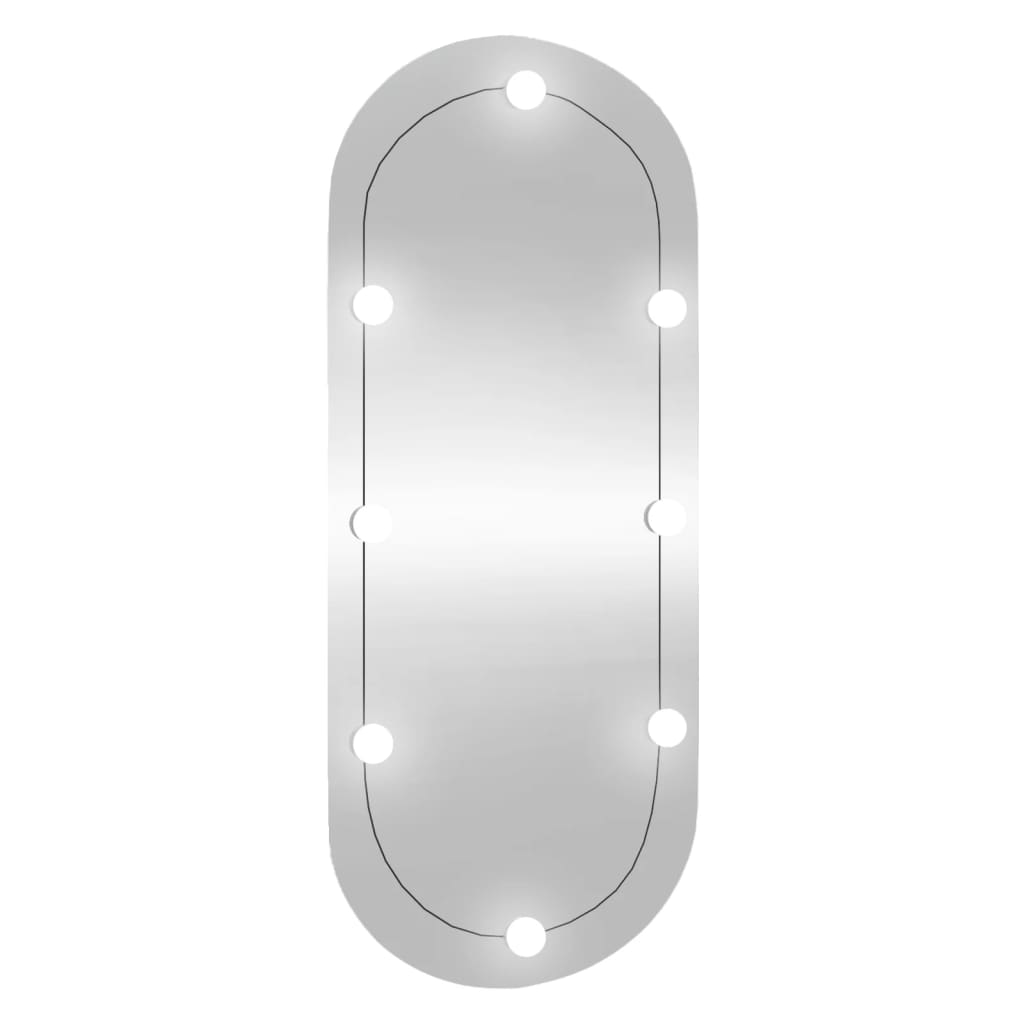 vidaXL Wall Mirror with LED Lights 45x100 cm Glass Oval