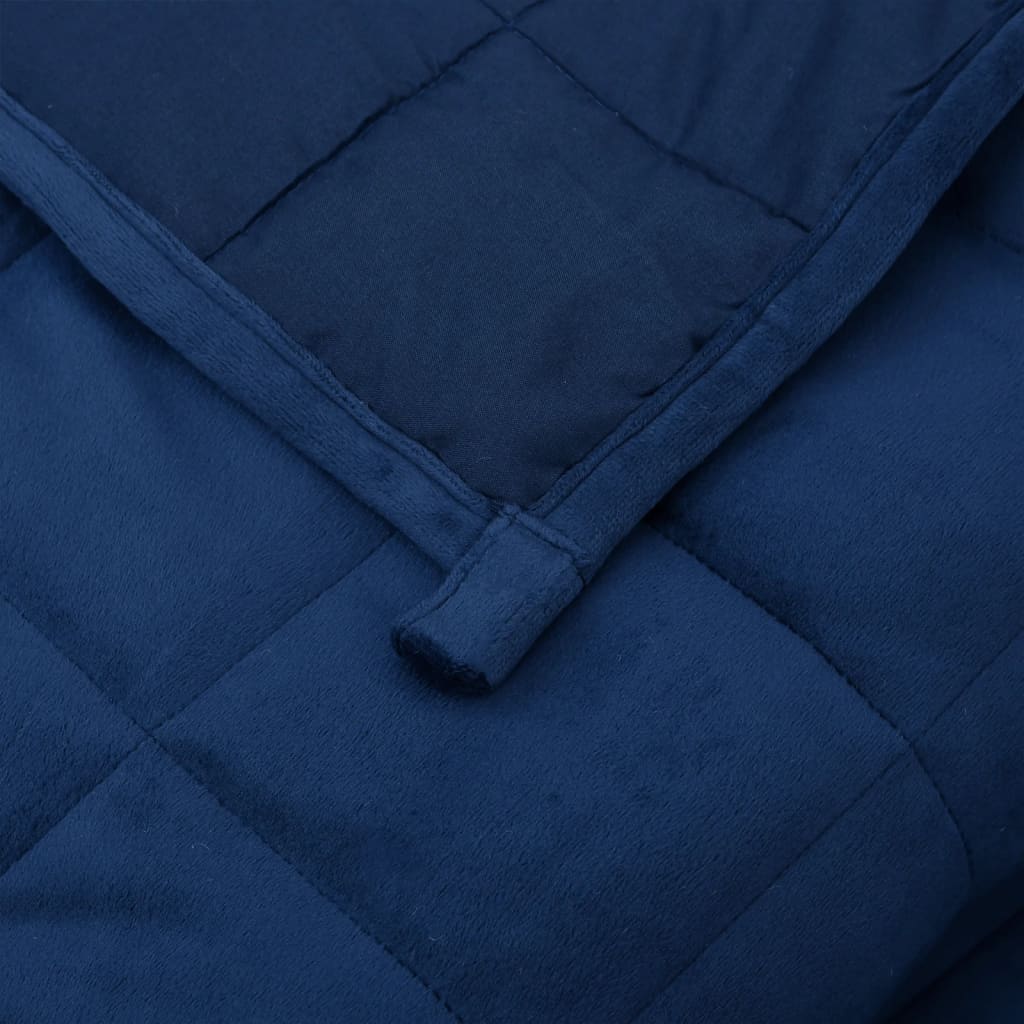 vidaXL Weighted Blanket Blue 220x240 cm King 15 kg Fabric