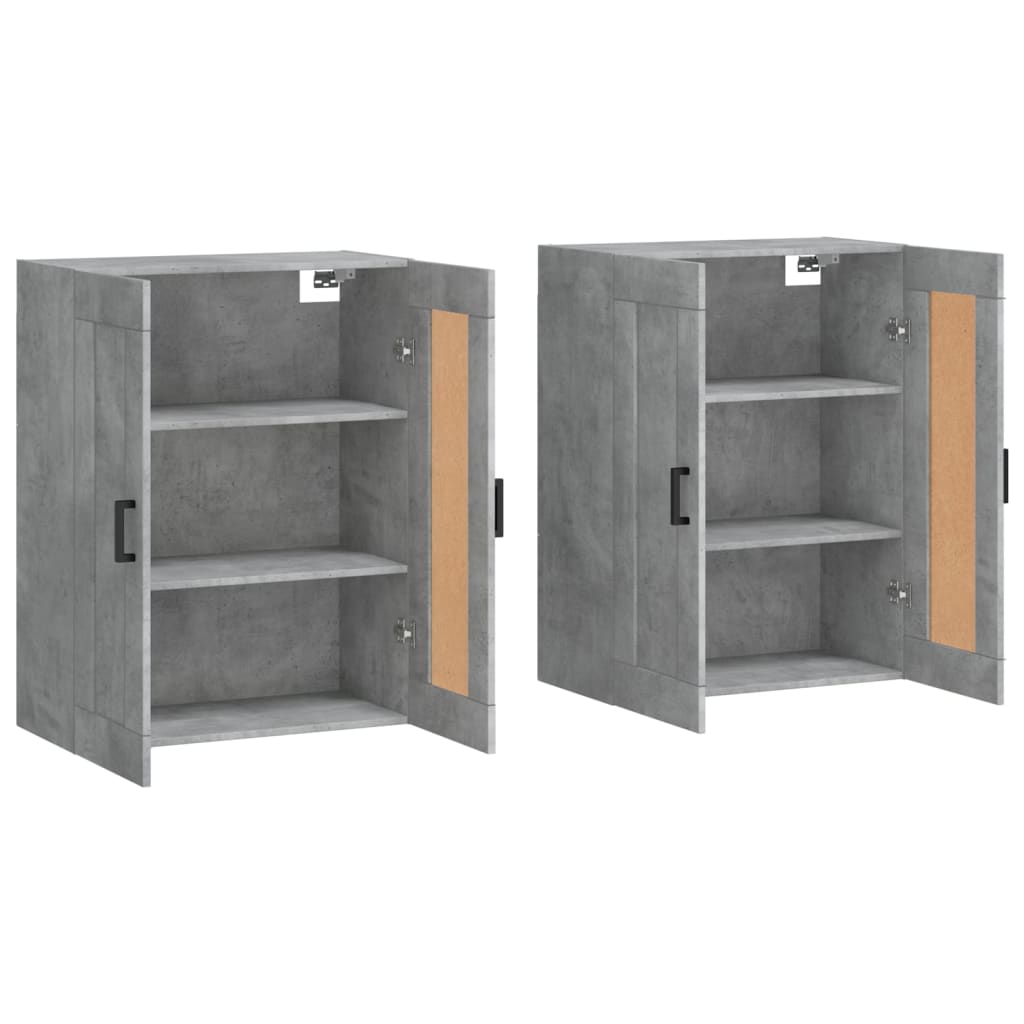 vidaXL Wall Mounted Cabinets 2 pcs Concrete Grey Engineered Wood