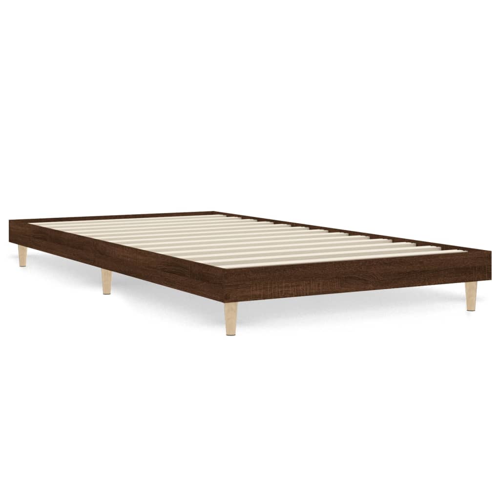 vidaXL Bed Frame without Mattress Brown Oak 90x200 cm Engineered Wood