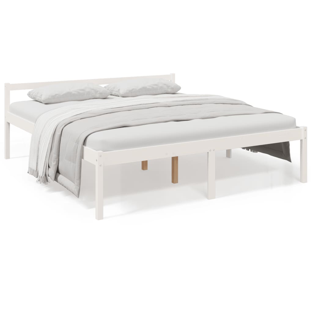 vidaXL Senior Bed without Mattress White 200x200 cm Solid Wood Pine