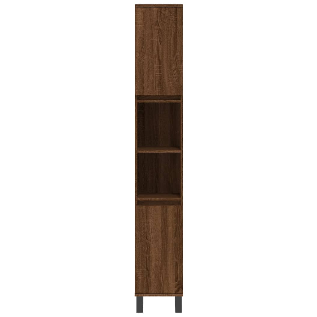 vidaXL 3 Piece Bathroom Furniture Set Brown Oak Engineered Wood